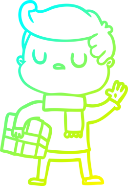 Bir insan tarafından çizilmiş soğuk gradyan çizgi çizimi.