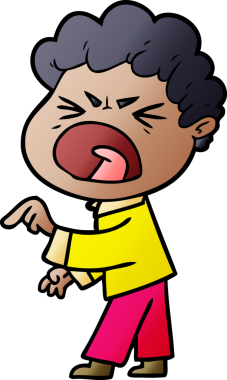 Bir insan tarafından çizilmiş öfkeli bir adam.