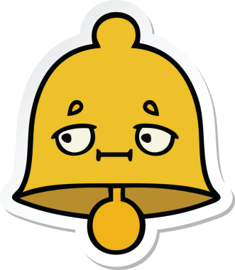 Bir insan tarafından çizilmiş sevimli bir çanın çıkartması.