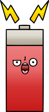 Bir insan tarafından çizilen bataryanın gölgelenmiş karikatürü