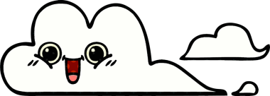 bir insan tarafından çizilmiş bir bulutun çizgi roman tarzı