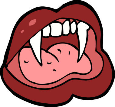 Bir insan tarafından çizilmiş vampir dudakları.