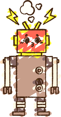 Bir insan tarafından çizilen robot tebeşiri.