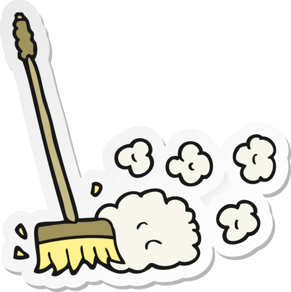 Bir insan tarafından çizilmiş süpürge fırçasının çıkartması.