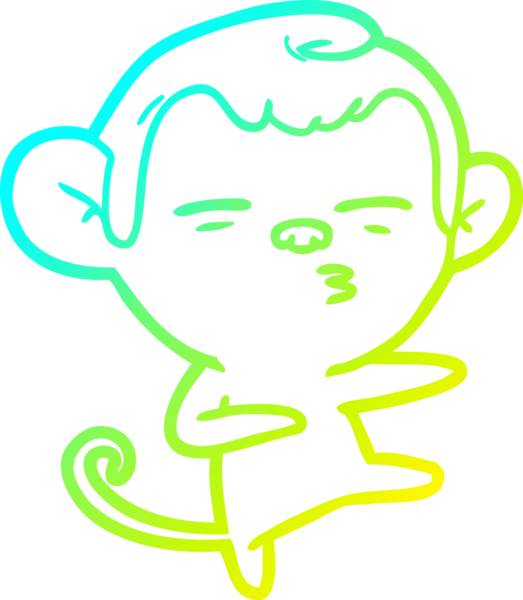 Bir insan tarafından çizilmiş şüpheli bir maymunun soğuk gradyan çizimi