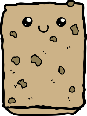 Bir insan tarafından çizilmiş çizgi film bisküvisi