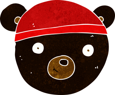 bir insan tarafından çizilmiş siyah ayı yüzü.