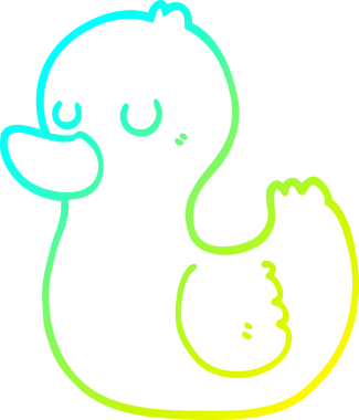 Bir insan tarafından çizilmiş bir ördeğin soğuk eğimli çizgisi.