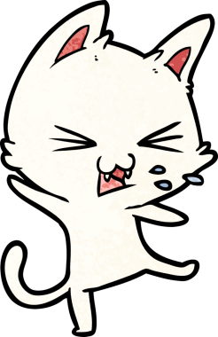 Çizgi film kedisi bir insan tarafından çizilmiş öfke nöbeti geçiriyor.