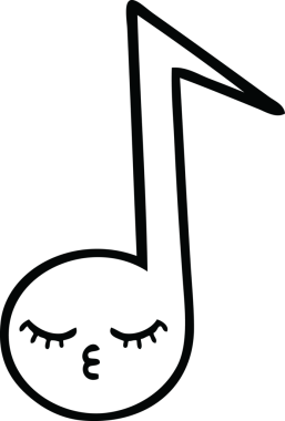 Bir insan tarafından çizilmiş bir notanın çizgi çizimi