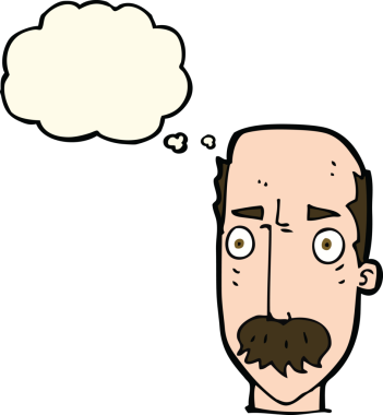 Bir insan tarafından çizilen düşünce baloncuğuyla yaşlı bir adamı sinirlendiren çizgi film.