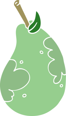 Bir insan tarafından çizilmiş taze armut.