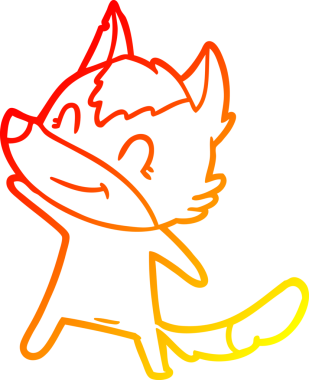 Bir insan tarafından çizilmiş dost canlısı bir kurt çizgi çizimi.