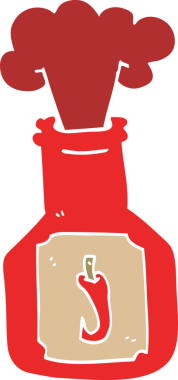 Bir insan tarafından çizilmiş acılı chlli sosu.