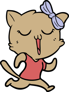 Bir insan tarafından çizilmiş çizgi film kedisi.