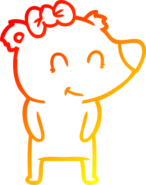 Bir insan tarafından çizilmiş dişi kutup ayısı karikatürü.