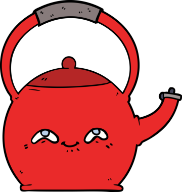 Bir insan tarafından çizilmiş bir çaydanlık.