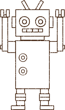 Robot Kömür Bir insan tarafından çizilmiş