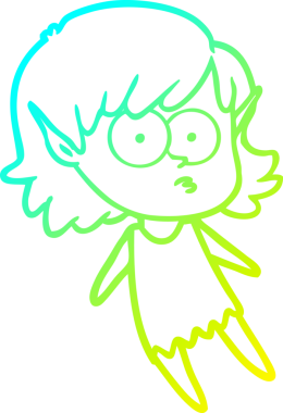 Bir insan tarafından çizilmiş soğuk gradyan bir çizgi film kızı çizimi.