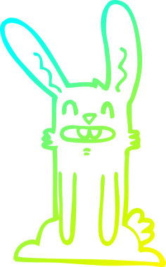 Bir insan tarafından çizilmiş bir çizgi film tavşanı çizimi