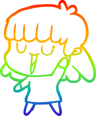 gökkuşağı gradyan çizimi bir insan tarafından çizilmiş bir karikatür kadın