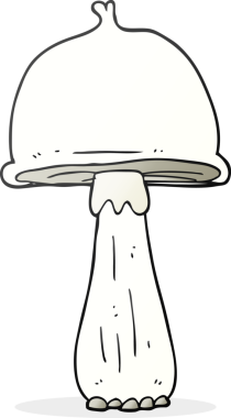 Bir insan tarafından çizilmiş serbest çizim mantarı.