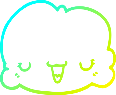 Bir insan tarafından çizilmiş soğuk bir çizgi film bulutunun çizimi.