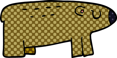 Bir insan tarafından çizilmiş uykulu bir ayı karalaması.