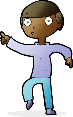 Çizgi film çocuğu bir insan tarafından çizilmiş.