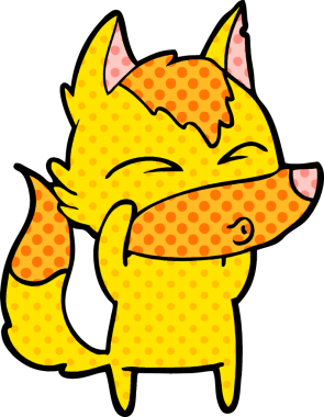 Bir insan tarafından çizilmiş tilki çizgi film karakteri