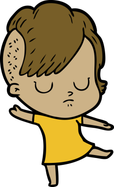 Bir insan tarafından çizilmiş karikatür kadın.