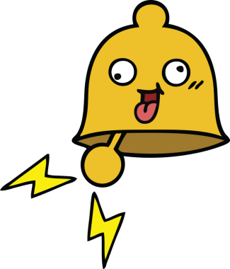 Bir insan tarafından çizilmiş sevimli bir zil karikatürü.