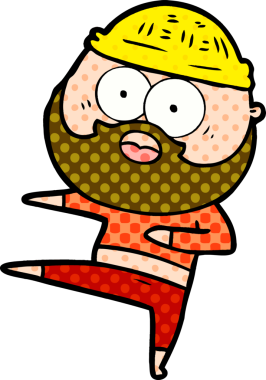 Çizgi film bir insan tarafından çizilen sakallı adamı şaşırttı.