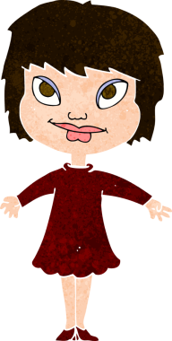 Çizgi filmdeki kız bir insan tarafından çizilmiş omuzlarını silkiyor.