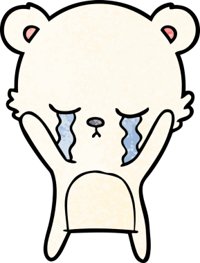 Ağlayan kutup ayısı bir insan tarafından çizilmiş.