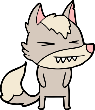 Bir insan tarafından çizilmiş kızgın kurt çizgi filmi.