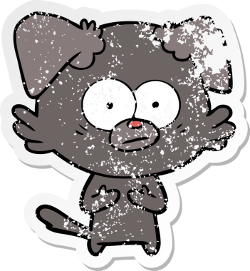 Bir insan tarafından çizilmiş sinirli bir köpek karikatürü.