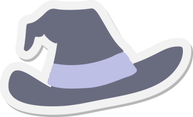 Bir insan tarafından çizilmiş ürkütücü cadı şapkası çıkartması.