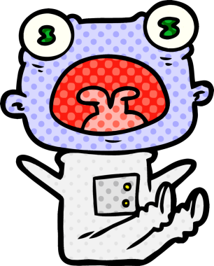 Bir insan tarafından çizilmiş garip uzaylı çığlıkları.