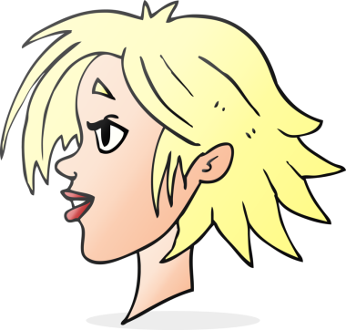 Bir insan tarafından çizilmiş serbest çizilmiş mutlu kadın yüzü