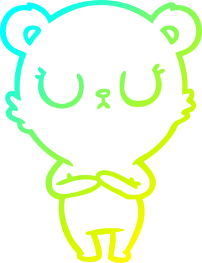 Bir insan tarafından çizilmiş barışçıl bir kutup ayısının soğuk çizgi çizimi.