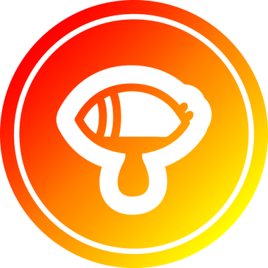 Mistik göz yaşları içinde, bir insan tarafından çizilmiş, sıcak eğimli, dairesel kan simgesi.