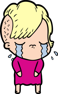 Bir insan tarafından çizilmiş ağlayan bir kız.