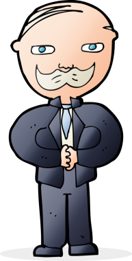 Bir insan tarafından çizilmiş bıyıklı yaşlı adam çizgi filmi.