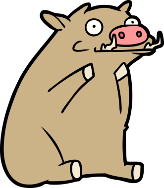 bir insan tarafından çizilmiş bir yaban domuzu