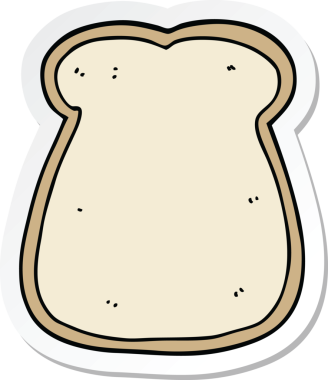 Bir insan tarafından çizilmiş bir ekmek diliminin çıkartması.