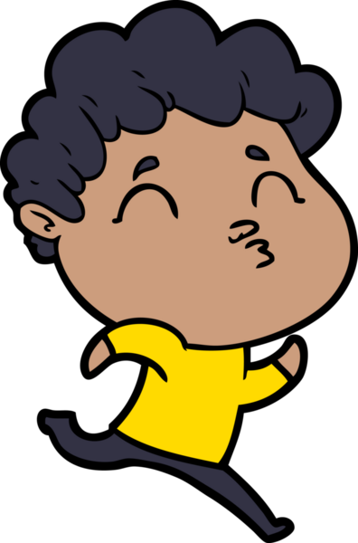 Çizgi film adamı somurtuyor Bir insan tarafından çizilmiş