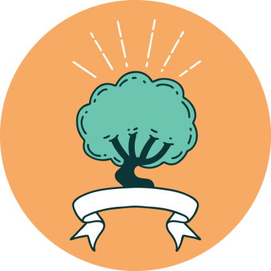 Bir insan tarafından çizilmiş dövme tarzı bir ağacın simgesi