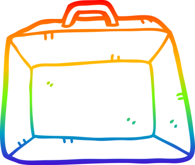 Bir insan tarafından çizilmiş bir çizgi film bütçesi çantasının gradyan çizimi