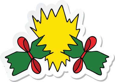 Bir insan tarafından çizilmiş garip bir el karikatürü çıkartması.